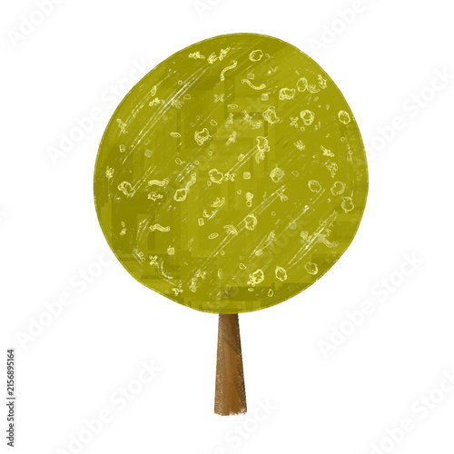 Foto Rounded leaf shape of tree Illustration in cartoon and whimsical design style
