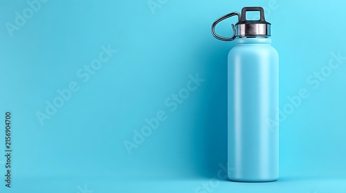 Silver Aluminum Bottle Isolated on White Background for Water, Beverage, Perfume, Deodorant, or Aerosol Container Storage and Product Packaging