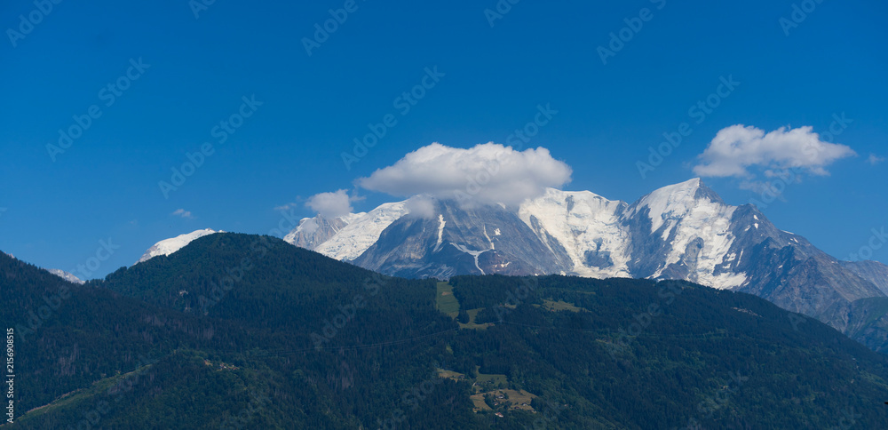 Naklejka premium Snowy peak of my Montblanc mountain 