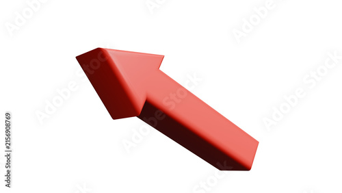 3D red arrow pointing upwards on a black background.