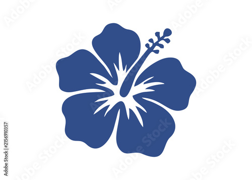 Minimalist Solid Hibiscus Flower Tropical Floral Nature Icon PNG