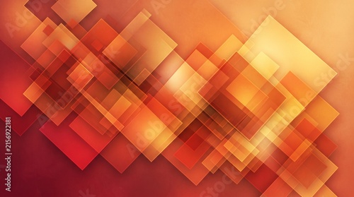 Vibrant overlapping geometric shapes in warm gradient tones for modern design backgrounds