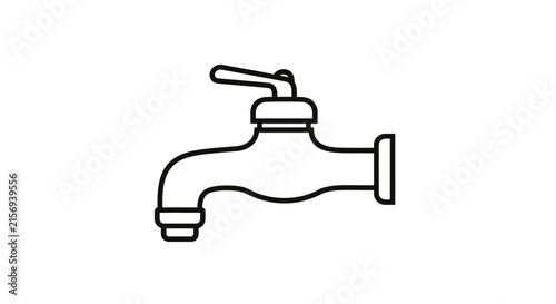 Simple water tap icon, line art, graphic resource for plumbing and water supply concepts