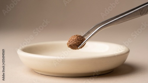 Tweezers Gripping Dry Seed For Back To School Education Concept