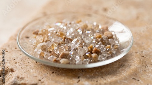 Mineral Grains On Watch Glass For Back To School Education Concept