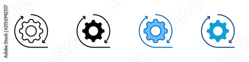 Konstfotografi Continuous Workflow Loop Multiple Style Icon Design Vector - Circular arrow with