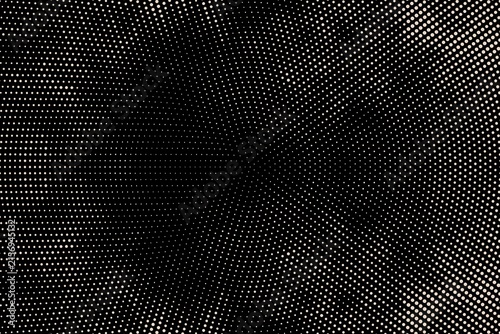 Abstract Radial Halftone Dot Pattern on Black Background