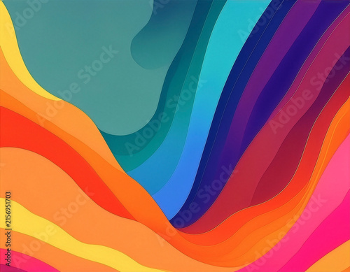 Multicolor Abstract Wavy Background Template with Fluid Gradient Flow