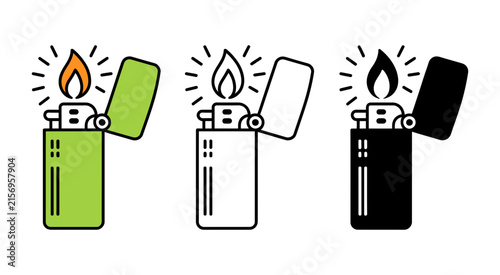 Open lighter ignition fire flame icon vector illustration