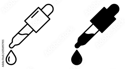 Medical laboratory pipette drop icon vector illustration