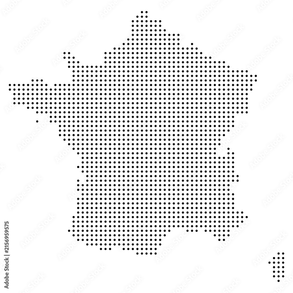 Fototapeta premium France Dotted Map Vector with Pixel Dot Modern Design Isolated on Transparent Background
