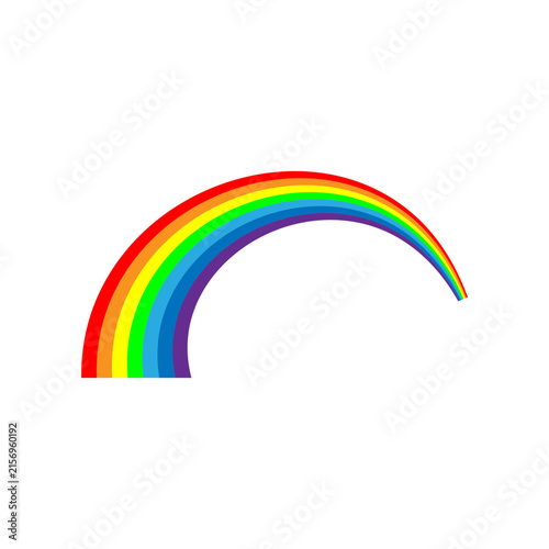 Colorful rainbow arc with vibrant stripes fading on one side