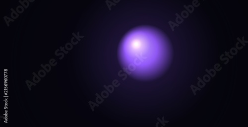 Abstract glowing purple sphere with grainy texture on dark background