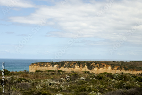 Coastal Limestone Cliffs and Ocean View Along Rugged Australian Coastline