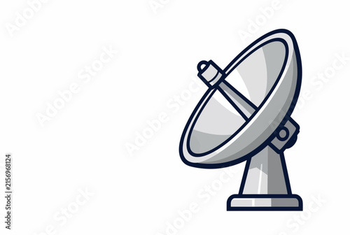 Satellite Dish Communication Vector Icon.