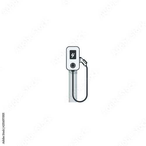 Electric Vehicle Charging Station Isolated on Transparent Background