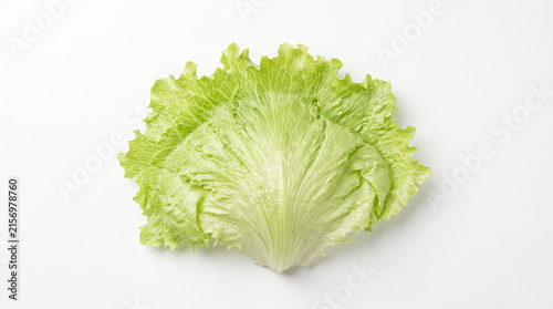 Fresh Green Iceberg Lettuce Leaf Isolated on White Background for Culinary Use