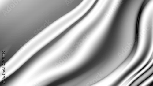 Soft Pearl White Silk Waves Loop - Minimalist Grey Satin Background