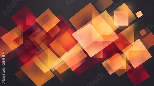 Abstract geometric shapes with warm gradient lighting in dynamic diagonal composition