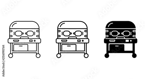 Fotografie Medical Incubator Icons, Neonatal Care Equipment, Infant Health Technology, Heal