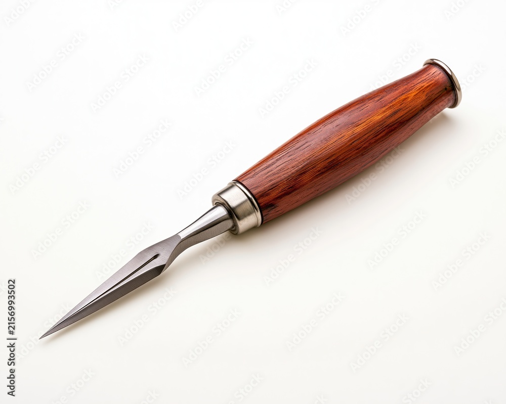 Obraz premium Wooden Handle Chisel with Metal Tip