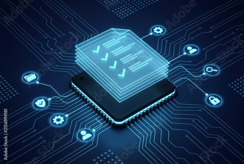 Digital Document Management and Smart Contract Automation on Microchip Circuit Board
