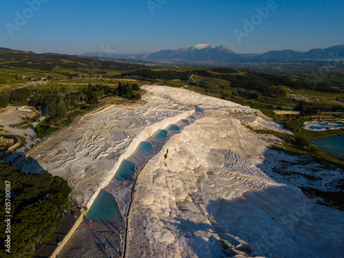 Bild auf Leinwand Explore the stunning terraces of Pamukkale, a natural wonder in Turkey's Denizli