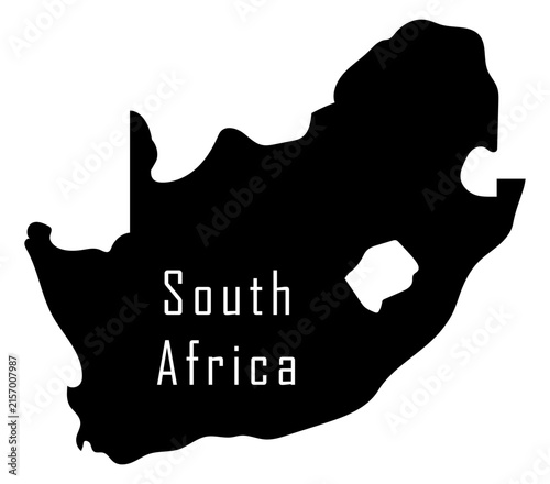 South Africa Silhouette Map Vector Isolated on Transparent Background
