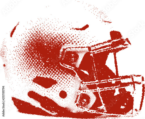 American football helmet stippling texture illustration