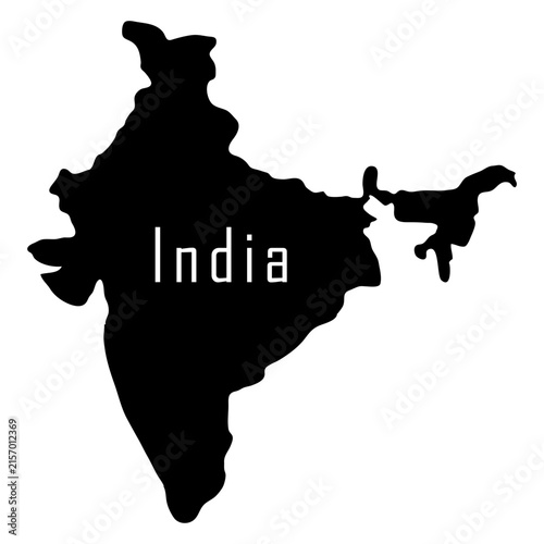 India Silhouette Map Vector Isolated on Transparent Background