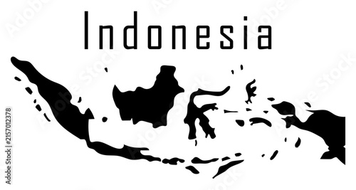 Indonesia Silhouette Map Vector Isolated on Transparent Background