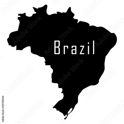 Brazil Silhouette Map Vector Isolated on Transparent Background