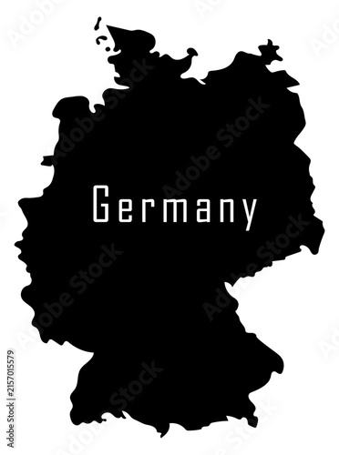 Germany Silhouette Map Vector Isolated on Transparent Background