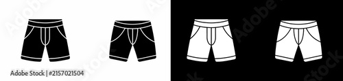 mens swim shorts and underwear with contrasting color variations isolated on clear background