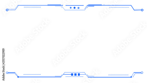 Blue futuristic frame for digital interfaces