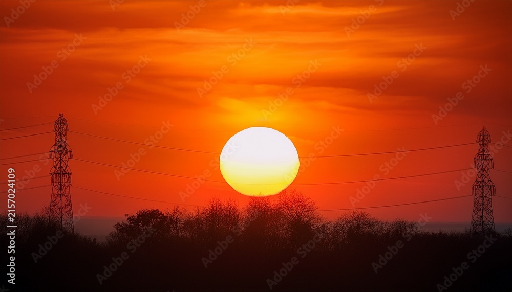 Fototapeta premium sun heat wave hot extreme orange sky