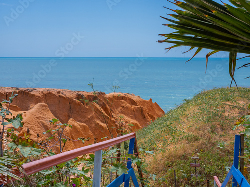 Beach Access Stairs with Ocean and Cliff View, Northeast Brazil