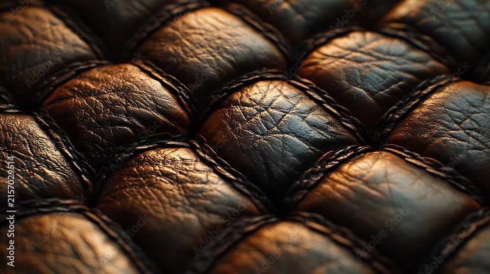 Naklejka premium Dark Quilted Leather Texture.