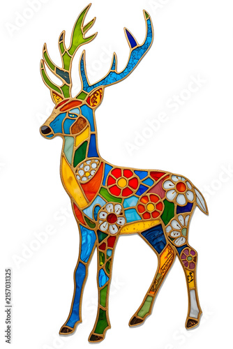 Colorful Glass Mosaic Deer Silhouette Clipart for Crafts & Decor