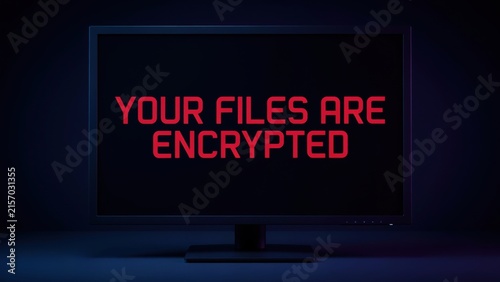 A computer monitor displaying a red message 
