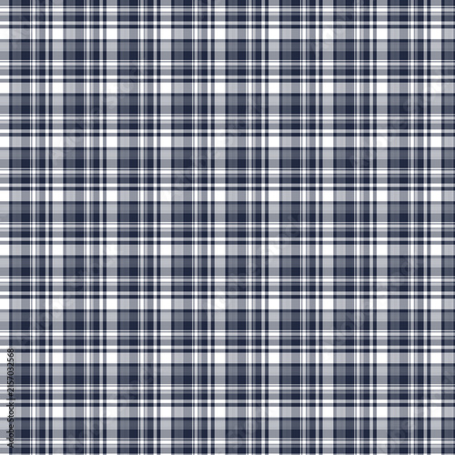 Navy Blue and White Plaid Checkered Texture Background