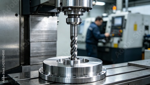 Obraz na płótnie Precision Milling Machine in Industrial Factory