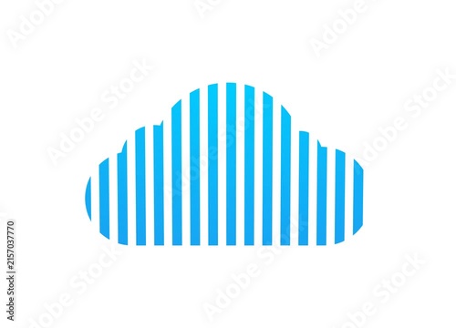 Cloud Data Wave Animation on Transparent Background