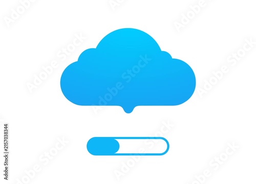 Cloud Storage Loading Bar Animation on Transparent Background