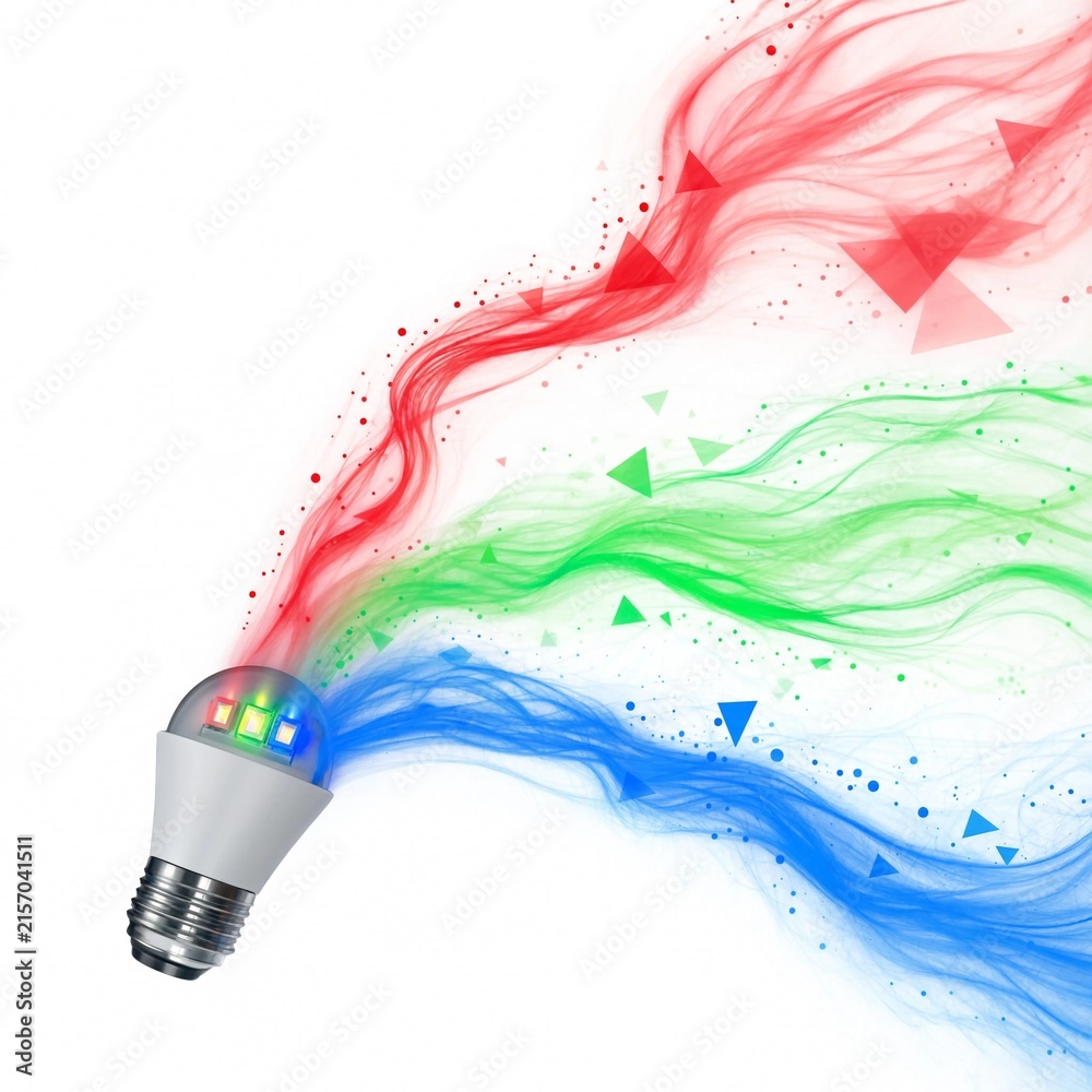Obraz premium Creative Light Bulb with Colorful Smoke Trails