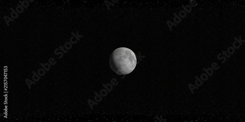 Moon on a starry field 360 space panorama