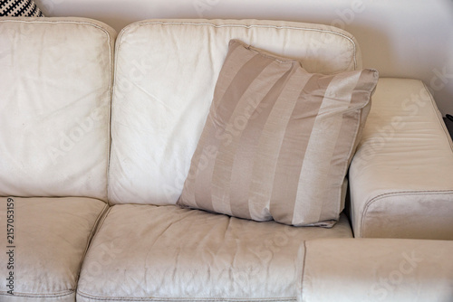 sofa with worn leather