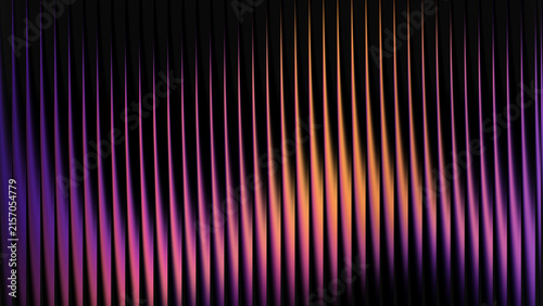 Abstract vertical lines with vibrant purple and orange glowing gradient effect.