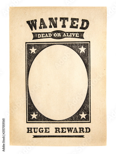 wanted dead or alive poster on white