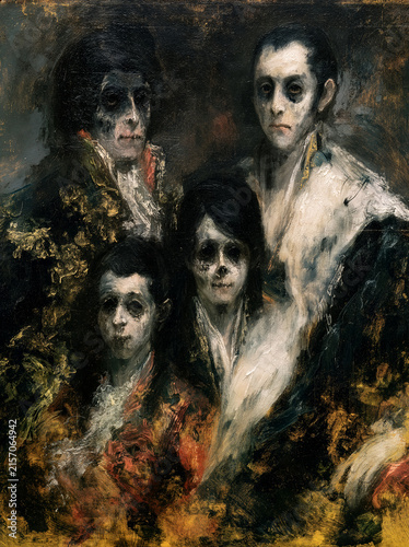 Dark Romanticism oil painting of an unidealized royal portrait with loose brushwork